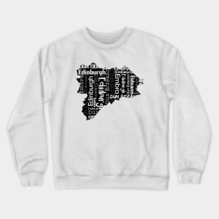 Edinburgh City Map With Text Crewneck Sweatshirt